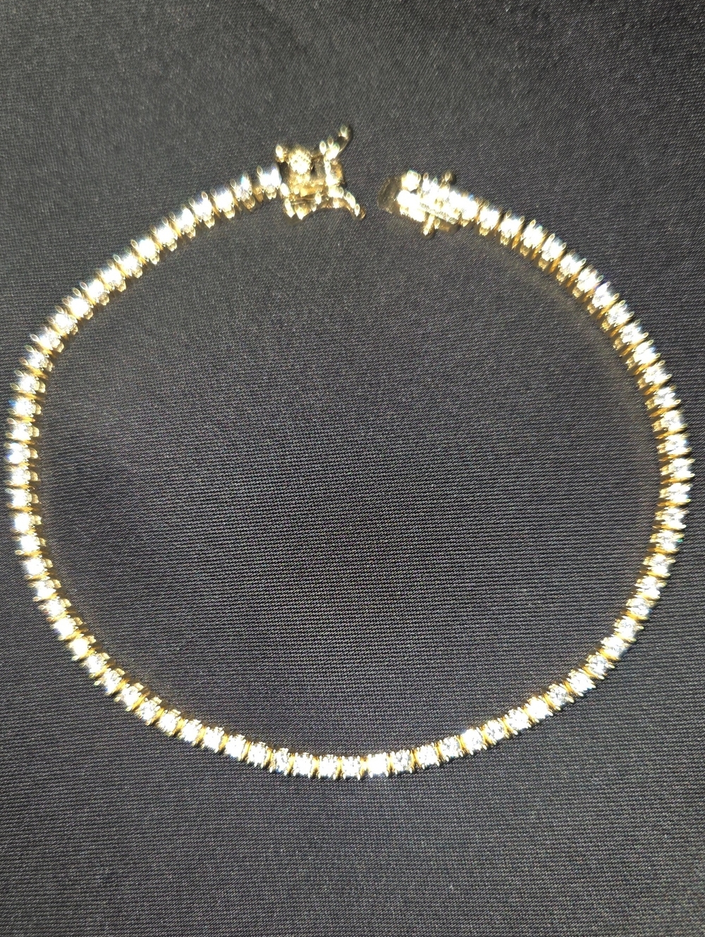 Gold Tone 925 Sterling SILVER Tennis Braclet - Women's Jewelry